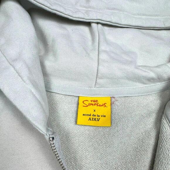 Acme De La Vie x The Simpsons Hoodie Full Zip Light Beige Men’s Size 1 Rare - Picture 3 of 15